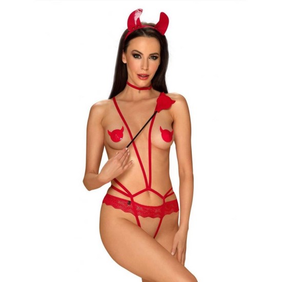 Σέξι Στολή Διαβολάκι - Evilia Erotic Diabolic Costume Red Ερωτικά Εσώρουχα 