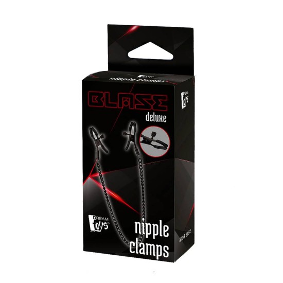 Blaze Deluxe Nipple Clamps Black 45cm Fetish Toys 