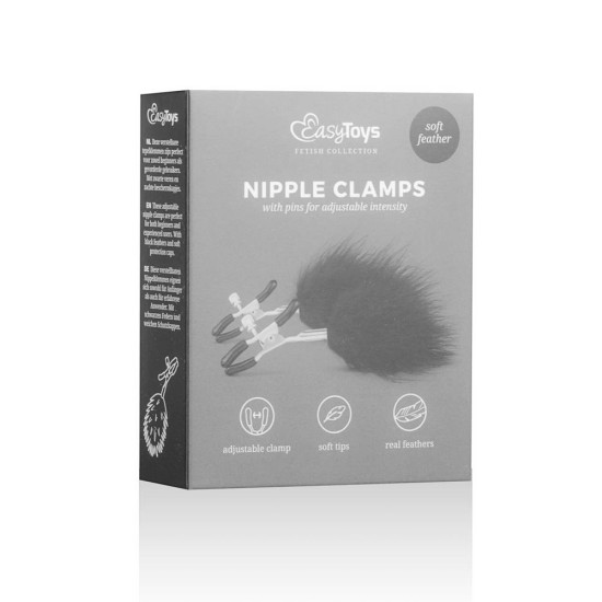 Adjustable Nipple Clamps With Feathers Fetish Toys 