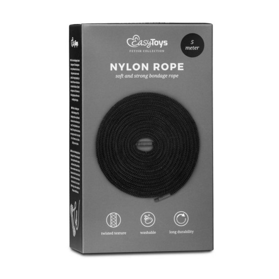 Μαύρο Σχοινί Ακινητοποίησης - Black Bondage Rope 5m Fetish Toys 