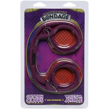 Japanese Style Bondage Cotton Cuffs Purple