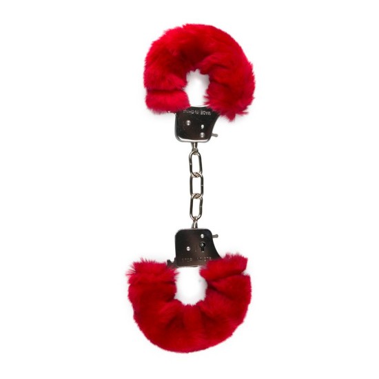 Κόκκινες Γούνινες Χειροπέδες  - Furry Handcuffs Red Fetish Toys 