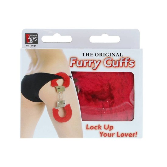 Κόκκινες Γούνινες Χειροπέδες - Dream Toys Handcuff With Plush Red Fetish Toys 