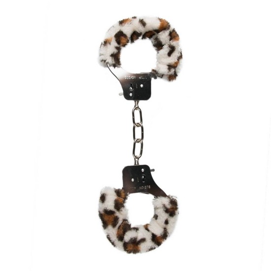 Λεοπάρ Γούνινες Χειροπέδες  - Furry Handcuffs Leopard Fetish Toys 