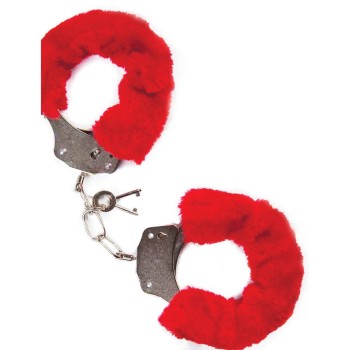 Mai No38 Metal Furry Handcuffs Red