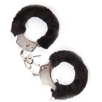 Mai No38 Metal Furry Handcuffs Black