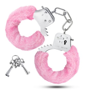 Μεταλλικές Χειροπέδες Με Ροζ Γούνα - Tenptasia Cuffs Pink