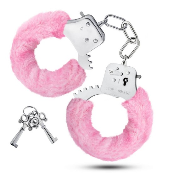 Μεταλλικές Χειροπέδες Με Ροζ Γούνα - Tenptasia Cuffs Pink Fetish Toys 