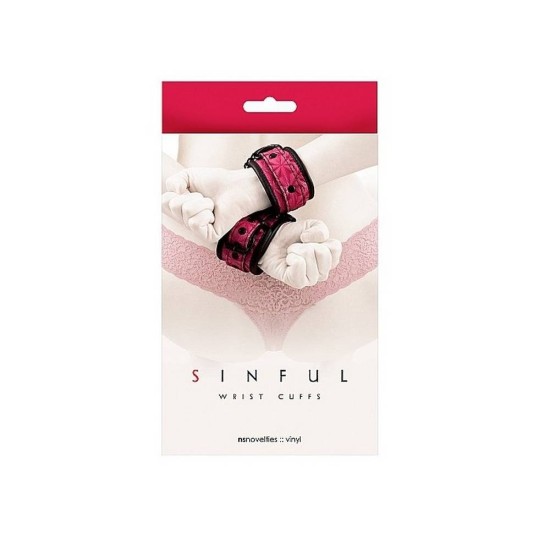 Χειροπέδες Με Ανάγλυφο Σχέδιο - Sinful Pink Wrist Cuffs Fetish Toys 
