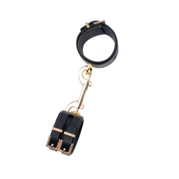 Χειροπέδες Με Χρυσό Κλιπ - GP Premium Handcuffs With Hook Black