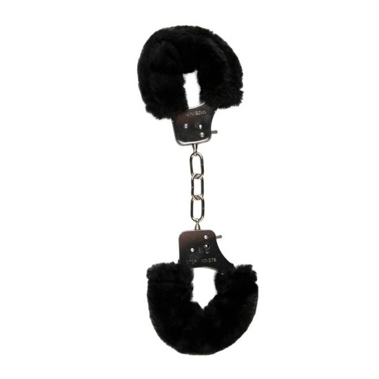 Χειροπέδες Με Μαύρο Γουνάκι - Furry Handcuffs Black Fetish Toys 