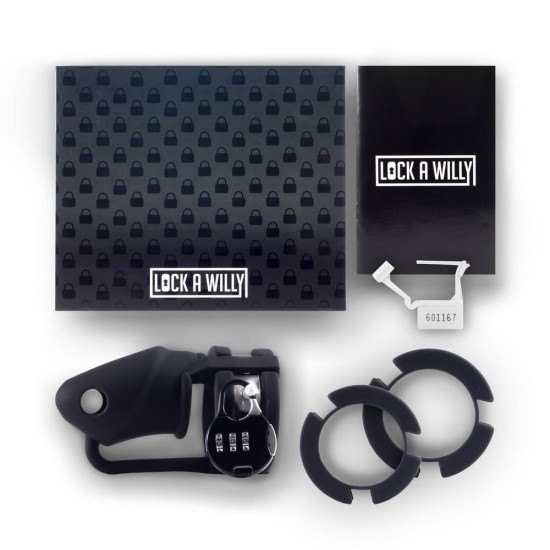 Κλουβί Πέους Σιλικόνης - Lock A Willy Cock Cage Black Fetish Toys 