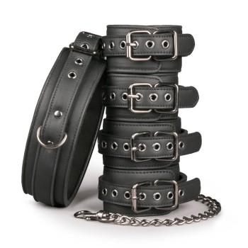 Fetish Set With Collar Ankle & Wrist Cuffs