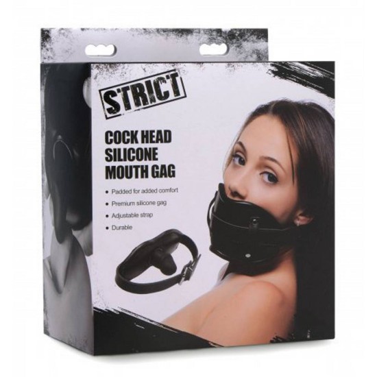 Δερμάτινο Φίμωτρο Με Ομοίωμα Πέους – Cock Head Silicone Mouth Gag Fetish Toys 