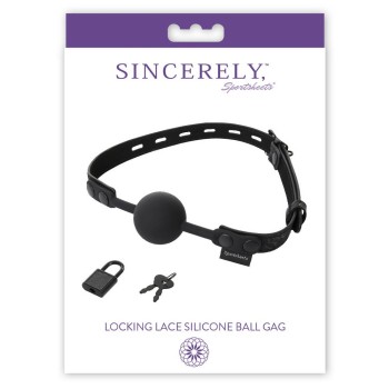 Φίμωτρο Σιλικόνης Με Λουκέτο - Sincerely Locking Lace Silicone Ball Gag