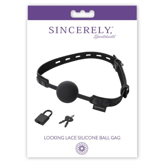 Φίμωτρο Σιλικόνης Με Λουκέτο - Sincerely Locking Lace Silicone Ball Gag Fetish Toys 