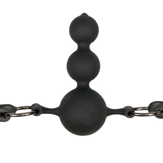 Ball Gag With Silicone Beads Black Fetish Toys 