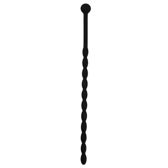 Ribbed Silicone Dilator Black 16cm Fetish Toys 