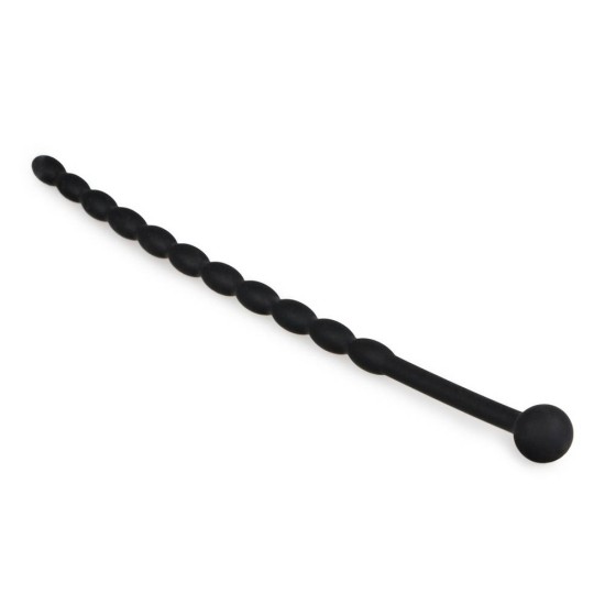 Μαύρος Καθετήρας Ουρήθρας - Ribbed Silicone Dilator Black 16cm Fetish Toys 