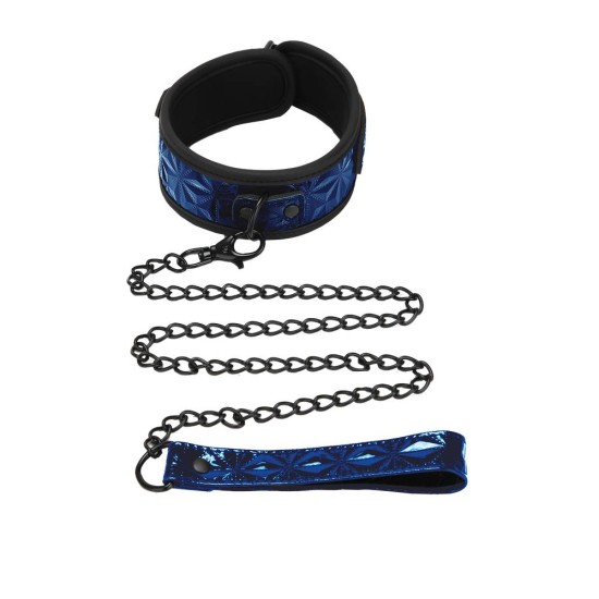 Whipsmart Diamond Collar And Leash Blue Fetish Toys 