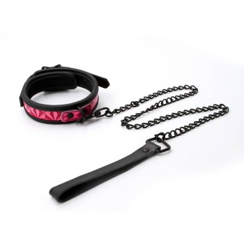 Sinful Collar With Leash Pink