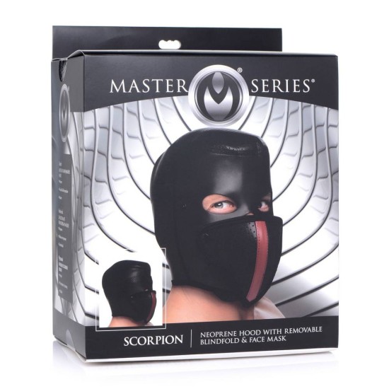 Scorpion Hood With Removable Blindfold & Mouth Mask Fetish Toys 
