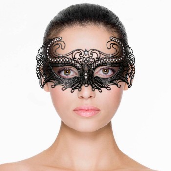 Μεταλλική Μάσκα Με Στρας - Metal Mask Venetian Black