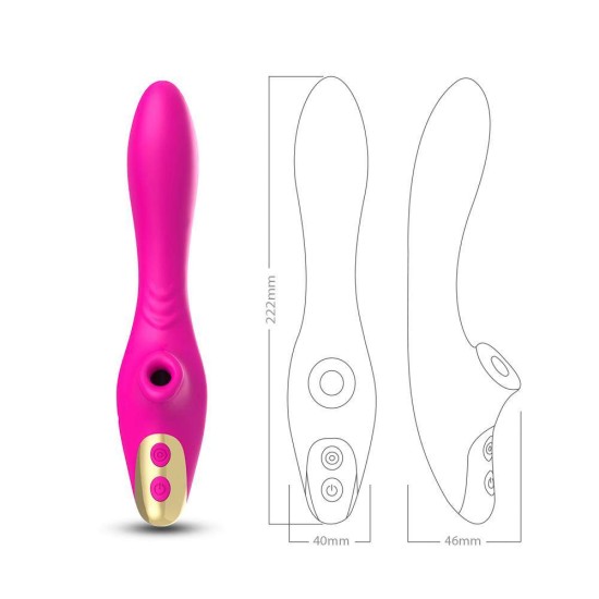 Διπλός Δονητής Με Αναρρόφηση - Foxshow Dudu G Spot Vibrator With Suction Sex Toys 