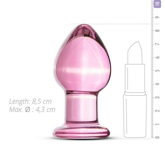 Γυάλινη Σφήνα - Glass Buttplug No.27 Pink 9cm