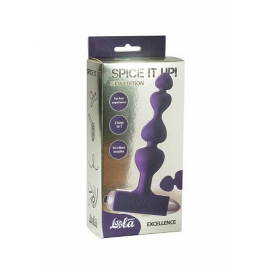 Excellence Vibrating Anal Beads Purple Sex Toys