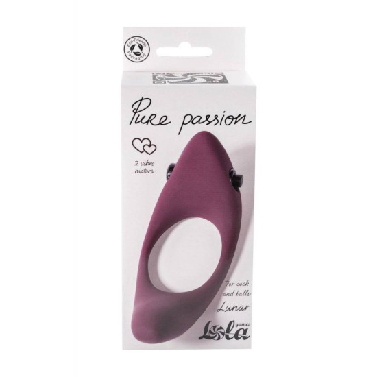 Lunar Silicone Vibrating Cockring Wine Red Sex Toys