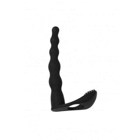Δονούμενο Ομοίωμα Για Διπλή Διείσδυση - Farnell Dual Entry Strap On Black Sex Toys 