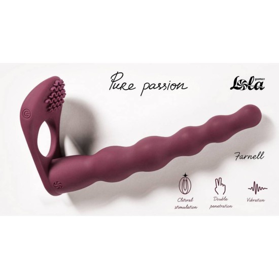 Farnell Dual Entry Strap On Wine Red Sex Toys