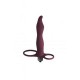 Δονούμενο Ομοίωμα Για Διπλή Διείσδυση - Flirtini Dual Entry Strap On Wine Red Sex Toys 