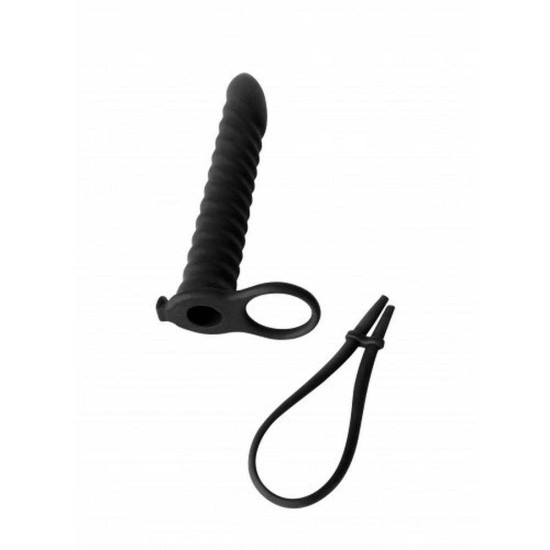 Δονούμενο Ομοίωμα Για Διπλή Διείσδυση - Rori Dual Entry Strap On Black Sex Toys 