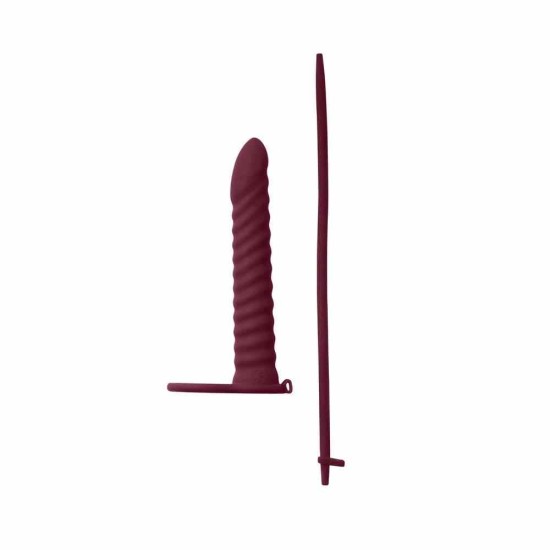Δονούμενο Ομοίωμα Για Διπλή Διείσδυση - Rori Dual Entry Strap On Wine Red Sex Toys 
