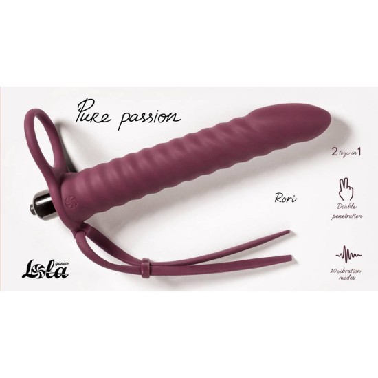 Δονούμενο Ομοίωμα Για Διπλή Διείσδυση - Rori Dual Entry Strap On Wine Red Sex Toys 