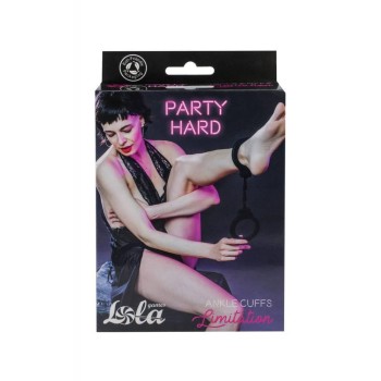 Party Hard Limitation Silicone Ankle Cuffs Black