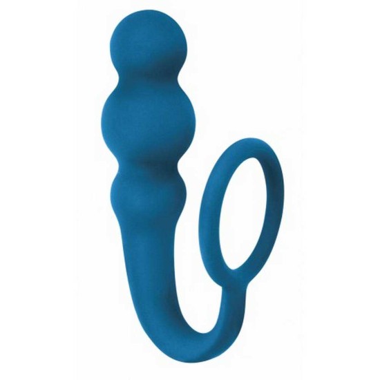 Legend Silicone Plug With Cockring Aquamarine Sex Toys