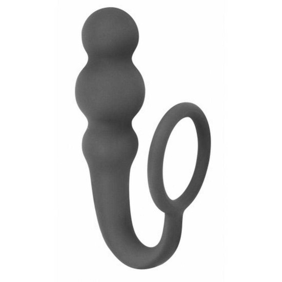 Σφήνα Με Δαχτυλίδι Πέους - Legend Silicone Plug With Cockring Dark Grey Sex Toys 