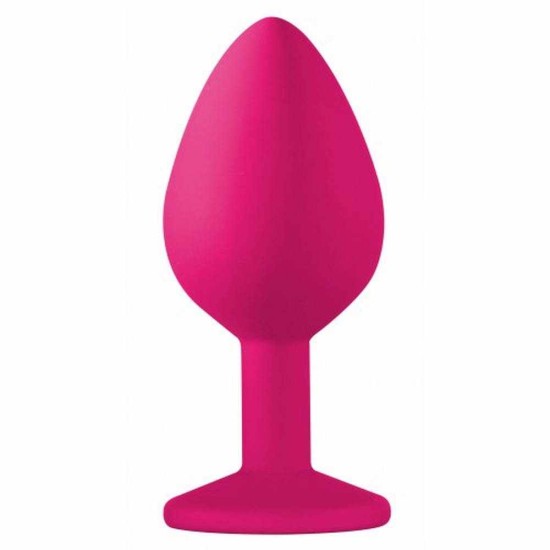 Σφήνα Σιλικόνης Με Κόσμημα - Cutie Anal Plug Medium Pink/Black Sex Toys 