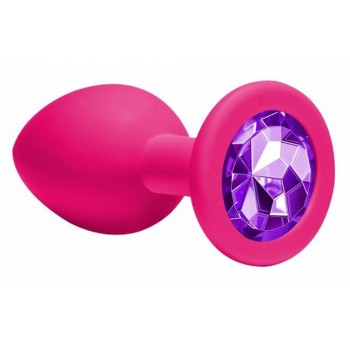 Σφήνα Σιλικόνης Με Κόσμημα - Cutie Anal Plug Medium Pink/Purple