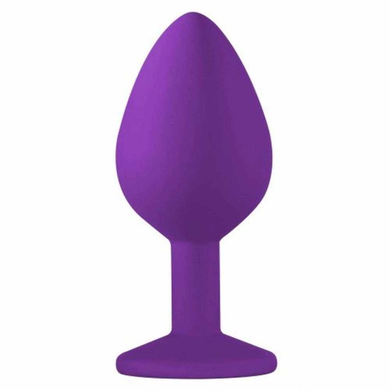 Σφήνα Σιλικόνης Με Κόσμημα - Cutie Anal Plug Medium Purple/Clear Sex Toys 