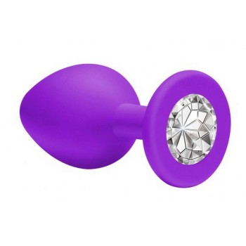 Σφήνα Σιλικόνης Με Κόσμημα - Cutie Anal Plug Medium Purple/Clear