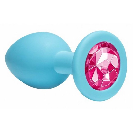 Σφήνα Σιλικόνης Με Κόσμημα - Cutie Anal Plug Medium Turquoise/Pink Sex Toys 