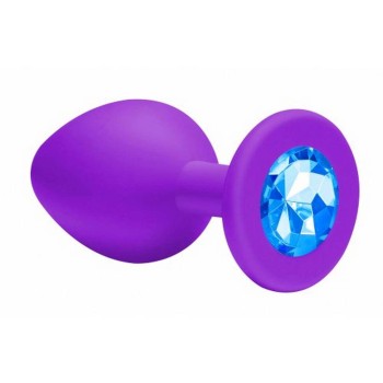 Σφήνα Σιλικόνης Με Κόσμημα - Cutie Anal Plug Small Purple/Light Blue