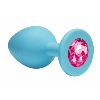 Σφήνα Σιλικόνης Με Κόσμημα - Cutie Anal Plug Small Turquoise/Pink