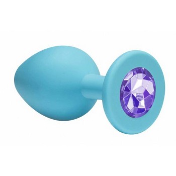 Σφήνα Σιλικόνης Με Κόσμημα - Cutie Anal Plug Small Turquoise/Purple