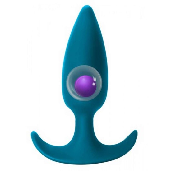 Delight Silicone Anal Plug With Ball Aquamarine Sex Toys