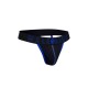 Σέξι Ελαστικό Στρινγκ - Malebasics Neon Thong MBN05 Black/Blue Ερωτικά Εσώρουχα 